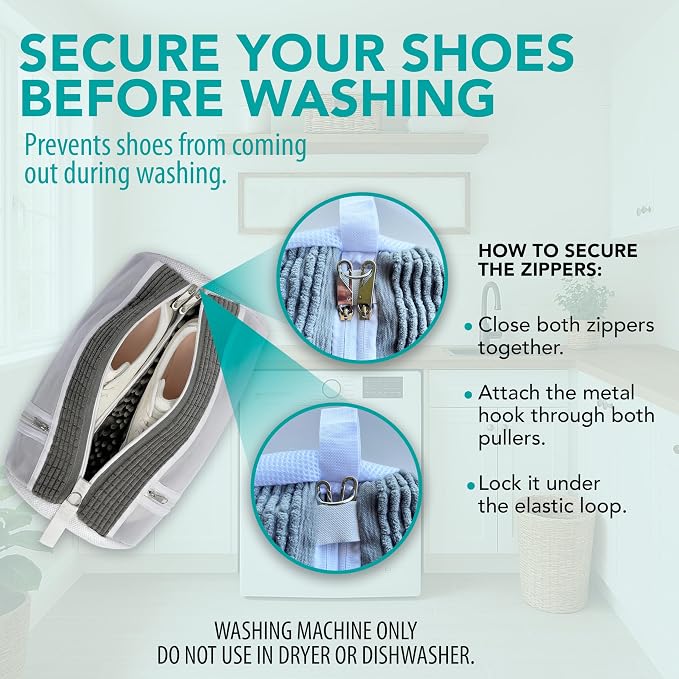 Shoe Washing Machine Bag Set – Double Shoe Laundry Bag - Image 4