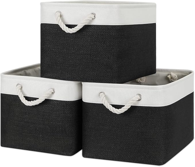 Bidtakay Black Storage Baskets for Shelves Collapsible Organizer Baskets for by BidtakayBaskets