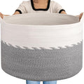 OIAHOMY 125L Extra Large Blanket Basket, Jumbo Laundry Hamper, Cotton Rope by MasterofSpaceOptimization