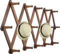 WEBI Accordion Wall Hanger, Wooden Coat Rack Wall Mounted, Hat & Cap Hook Rack by WEBI