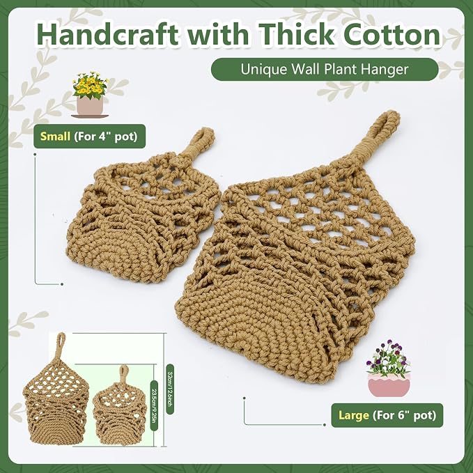 Macrame Wall Plant Hanger, Hanging Planter Basket Holder, Wall Planters - Image 8