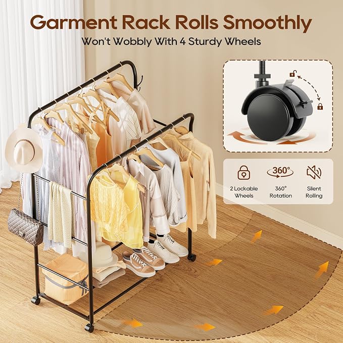 TigerParty Double Rods Clothes Rack - Image 5