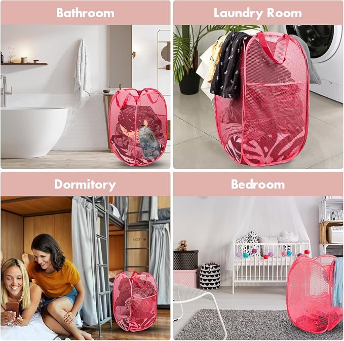 DUCOO Pop Up Hamper, Foldable Mesh Laundry Basket - Image 6