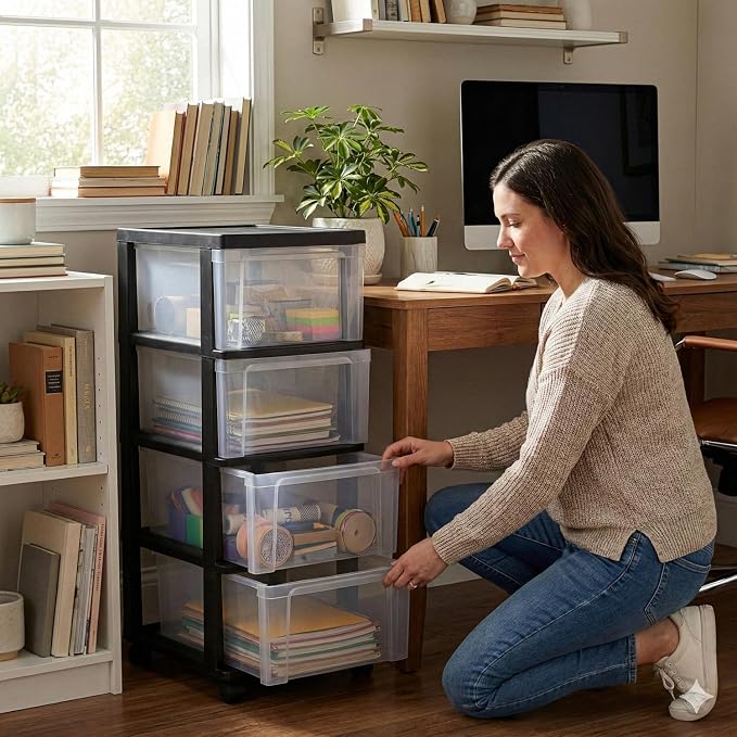 4-Drawer Narrow Storage Cart - Image 8