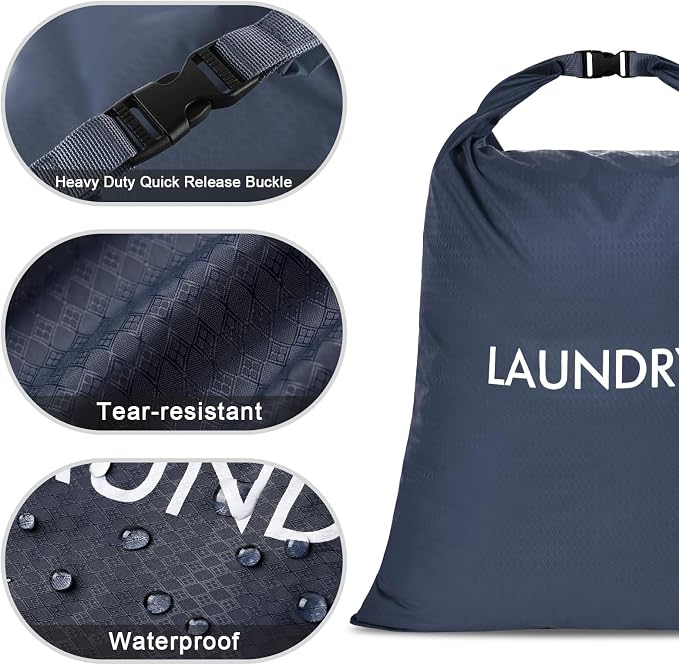 2 Pack Travel Laundry Bag, Nylon Washing Bags - Image 2