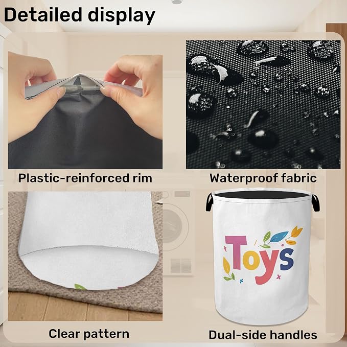 Toys Foldable Canvas Laundry Basket - Image 5