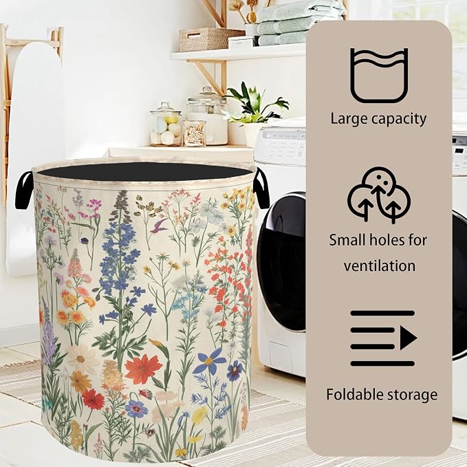 Summer Wild Herbs Large Clothes Hamper Bag - Image 7
