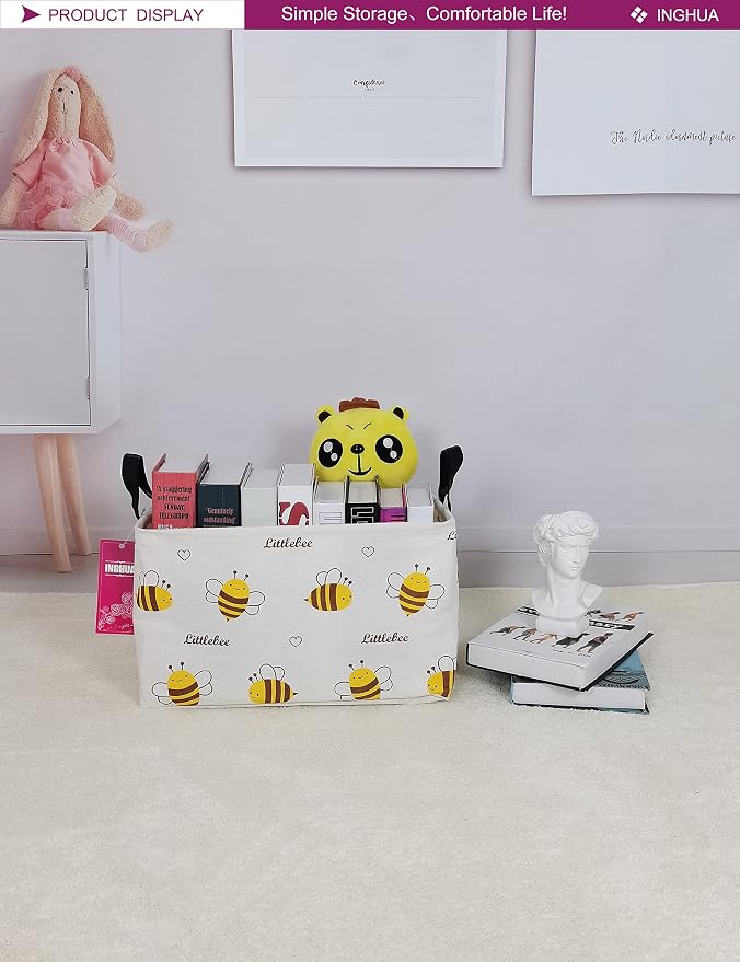 Rectangular Storage Basket Fabric Organizer Bin - Image 3