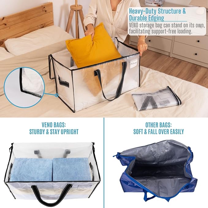 VENO 2 Pack Moving Bags, Comforter and Blanket Storage Bags - Image 3