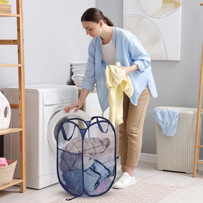 4PCS Pop up Laundry Hamper, Collapsible Mesh Laundry Baskets, Large Pop up - Image 6