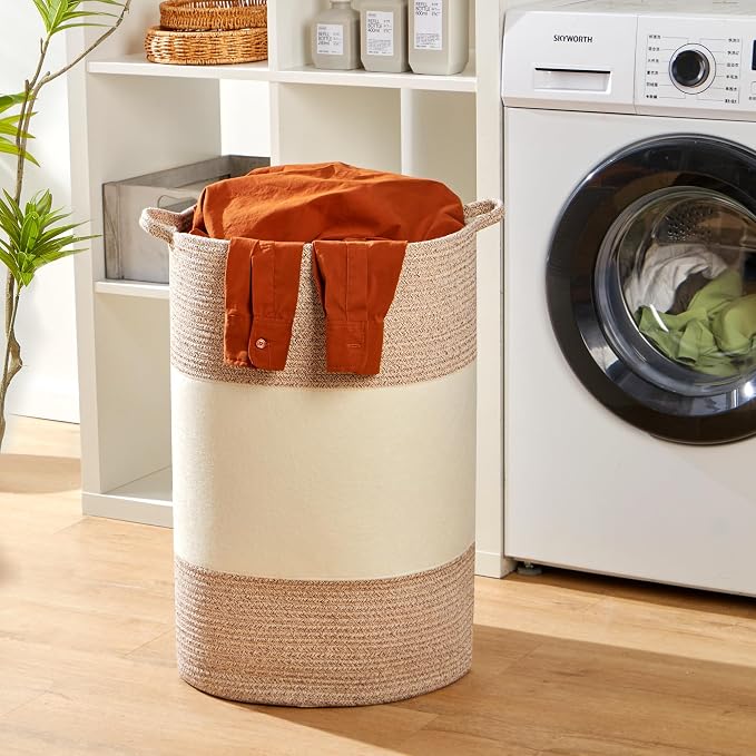 90L Jumbo Woven Laundry Hamper, Tall Baby Nursery Hamper - Image 6