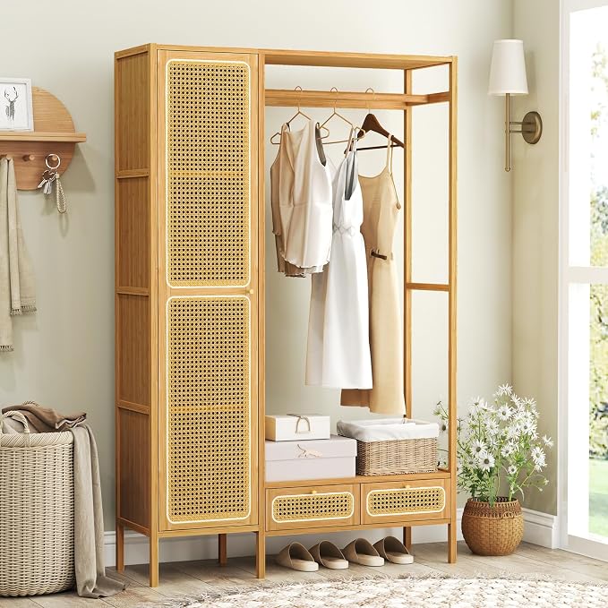 Giantex Bamboo Clothes Rack - Image 4