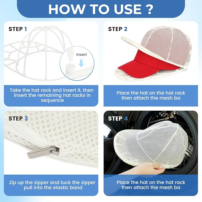 Hat Washer Cage for Baseball Caps, Hat Cleaner for Washing Machine & Dishwasher - Image 2