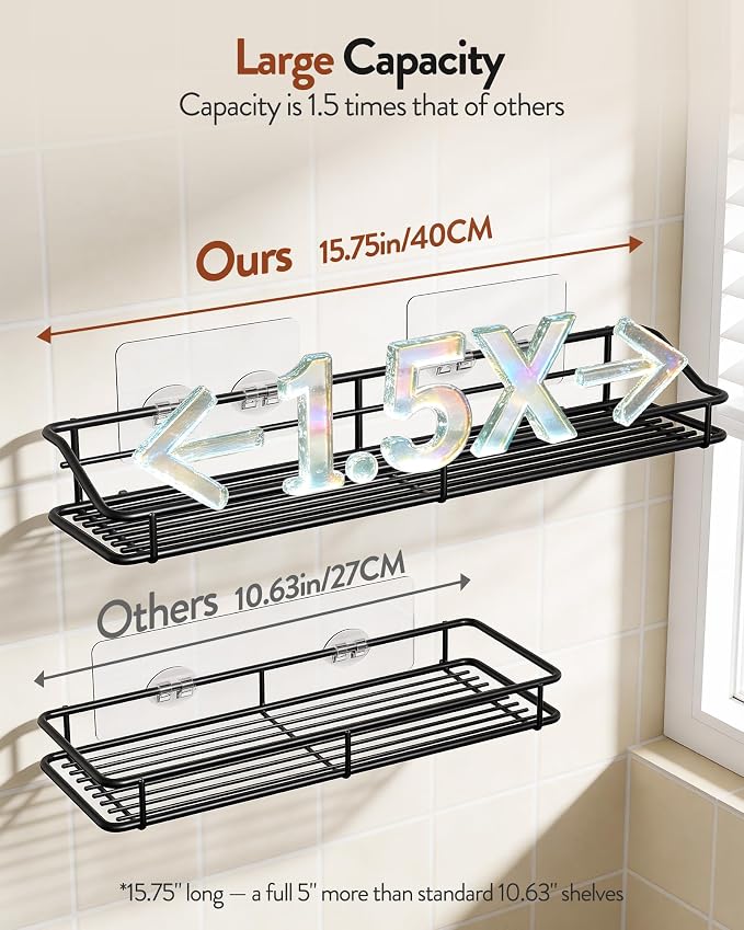 Orimade Adhesive Bathroom Shelf Organizer Shower Caddy Storage Basket Kitchen - Image 2
