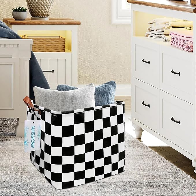 LANGYASHAN Square Storage Baskets Waterproof Canvas Children Laundry Nursery - Image 4