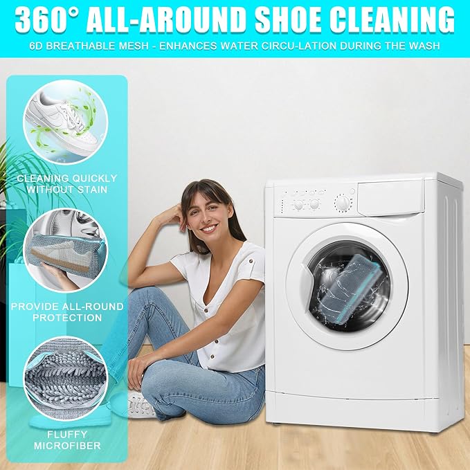 Shoe Washing Machine Bag, 2 Pack – Reusable, Fits All Shoe Types, 360° Deep - Image 7