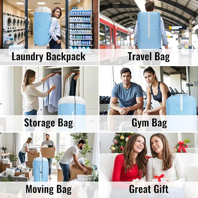 Laundry Bag Backpack, 125L Extra Large Laundry Backpack - Image 7