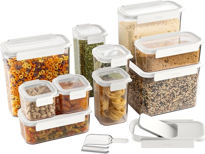 Bentgo Pantry - 22-Piece Airtight Food Storage Containers, Locking Lids by Bentgo