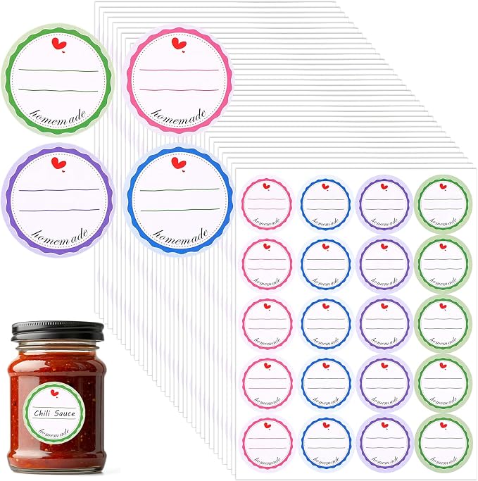 LXUEJEI 600Pcs Mason Jar Lid Labels, Removable Canning Label, Waterproof by Unknown