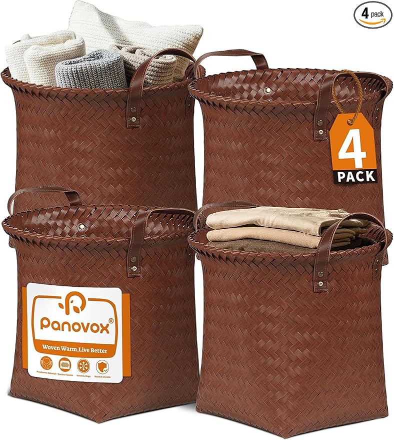Hand Woven Baskets for Storage, Large Basket by Panovox