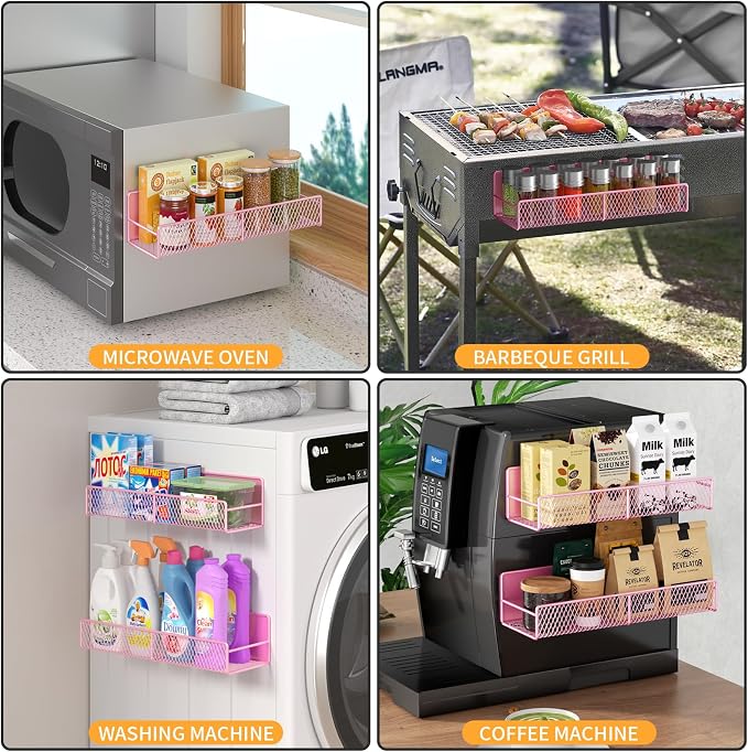Magnetic Spice Rack for Refrigerator, 4 Pack 100% Metal Strong Magnet Fridge - Image 7
