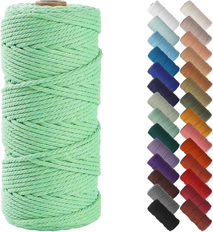 NOANTA Aqua Green Macrame Cord 3mm x 109yards, Colored Macrame Rope, Cotton by NOANTA
