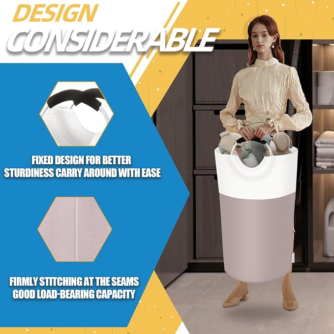 100L Laundry Basket, Collapsible Laundry Hamper - Image 4