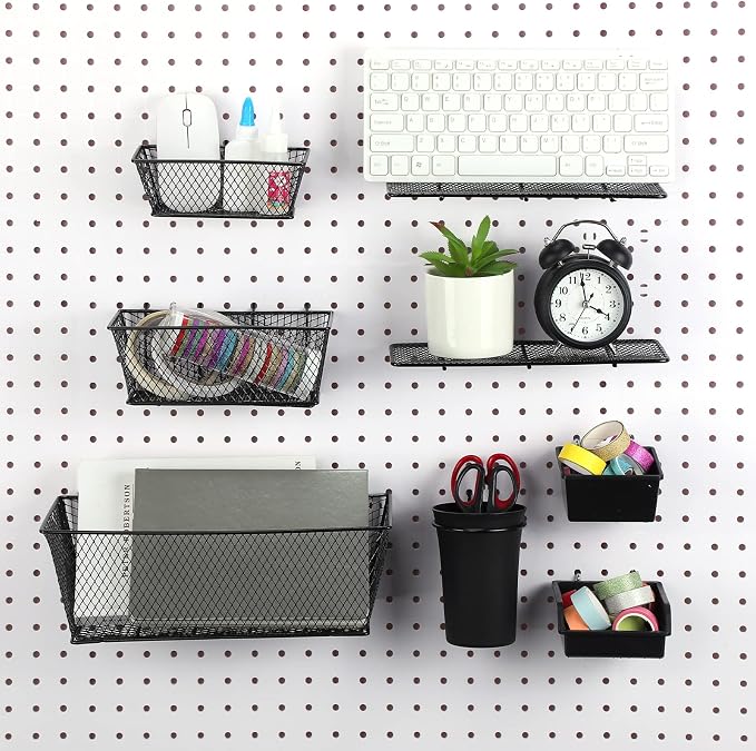Sieral 30 Pcs Pegboard Organizer Accessories Kit Includes Peg Board Shelving - Image 6