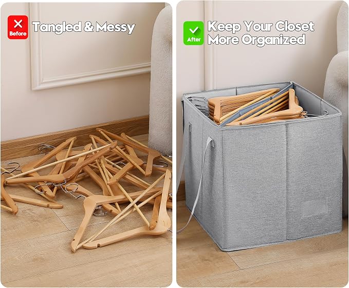 Qozary Clothes Hanger Organizer Bag-Rigid Hanger Storage Containers - Image 4
