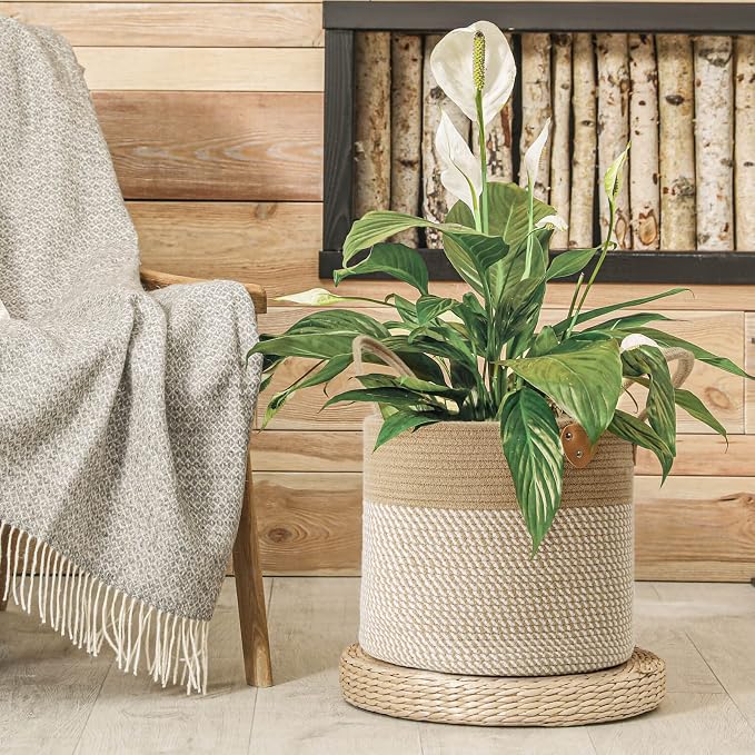CHICVITA Large Wicker Jute Woven Storage Basket - Image 5