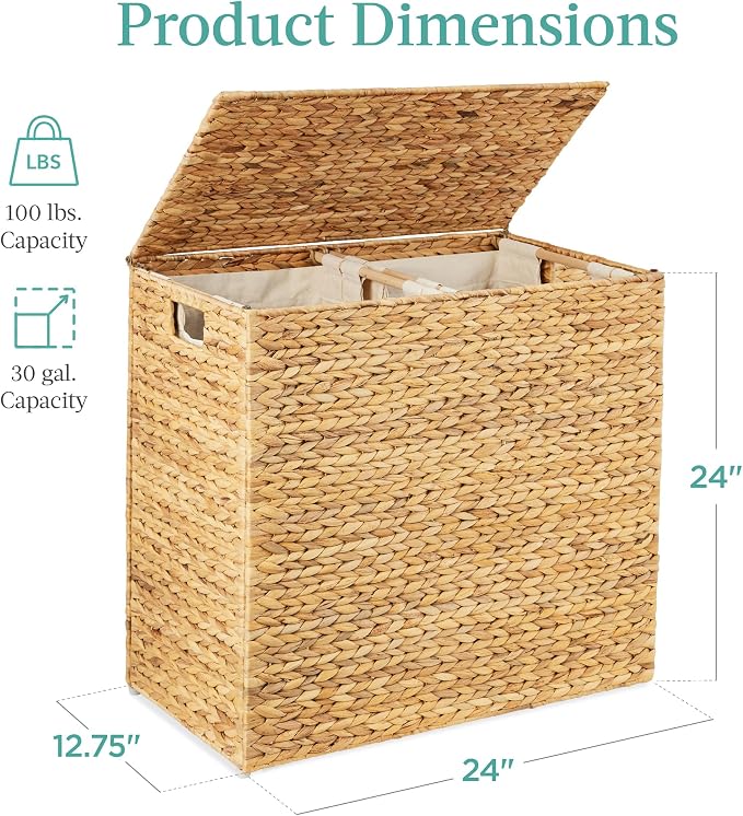 Best Choice Products Large Double Laundry Hamper - Image 7