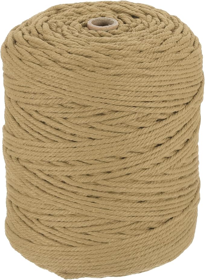 HARFINGTON Natural Macrame Cord 3mm x 328 Yards 4 Strand Twisted Cotton Macrame by HARFINGTON