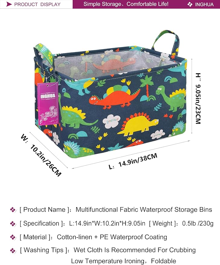 Rectangular Storage Basket Fabric Organizer Bin - Image 2