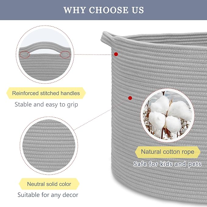 Extra Large Blanket Basket 87L, Laundry Hamper, Baby Nursery Hamper - Image 4