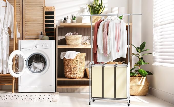 Deco Brothers Heavy Duty 3 Bag Extendable Laundry Sorter Cart - Image 8
