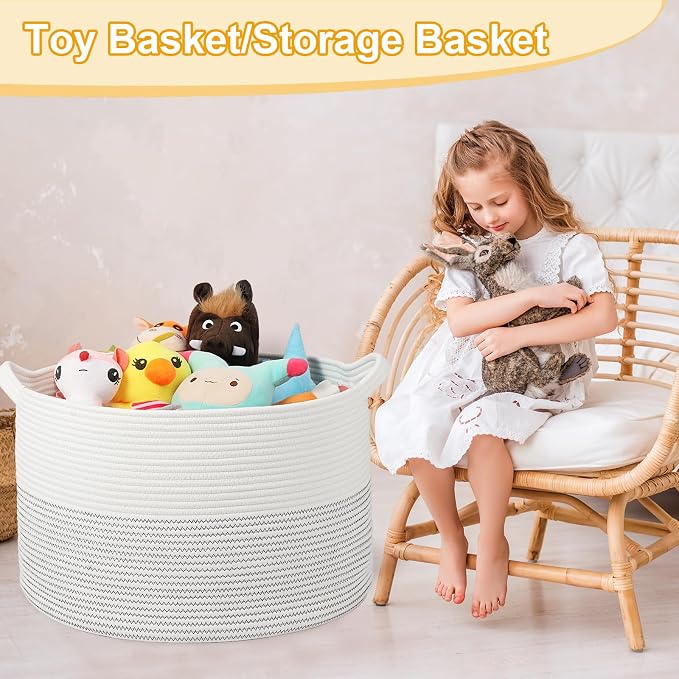 Large Girl Laundry Basket, Baby Blanket Basket - Image 5