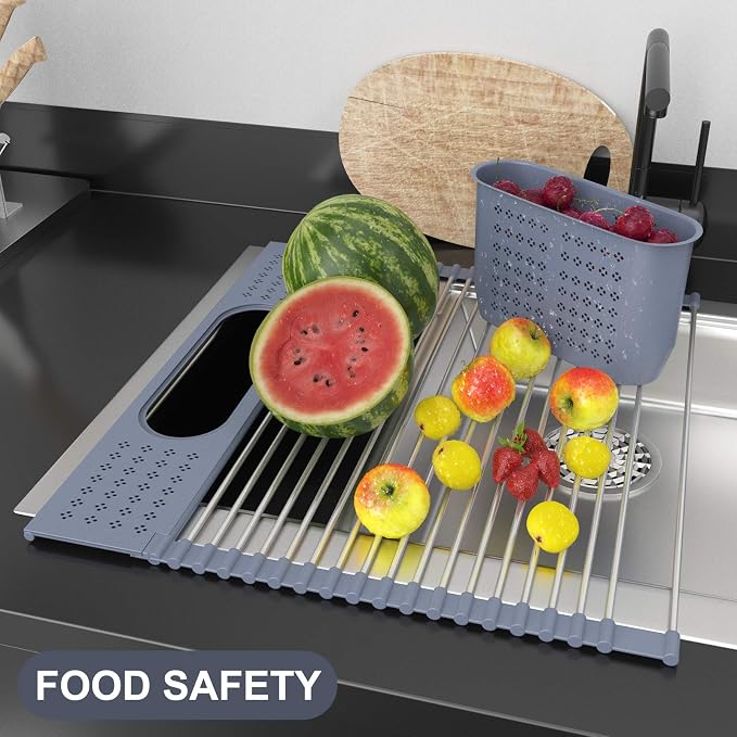 LEMIKKLE Roll Up Dish Drying Rack 17 x 15 Over The Sink Dish Drying Rack - Image 7