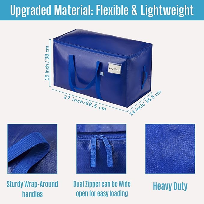 VENO 6 Pack Moving Bags, Upgraded Heavy Duty, Moving Boxes Alternative - Image 3
