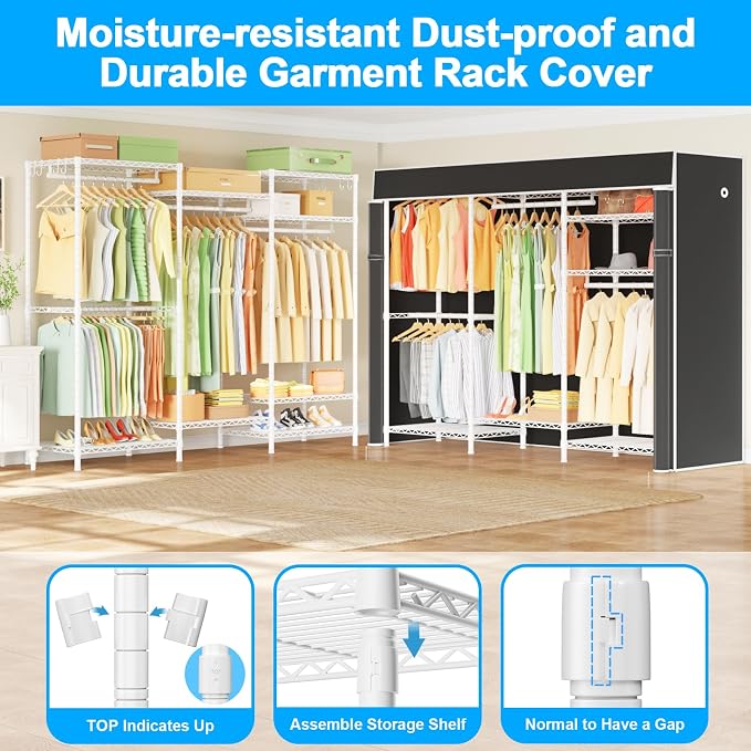 Ulif E13C Heavy Duty Closet Organizer System，Freestanding Clothing Racks - Image 4