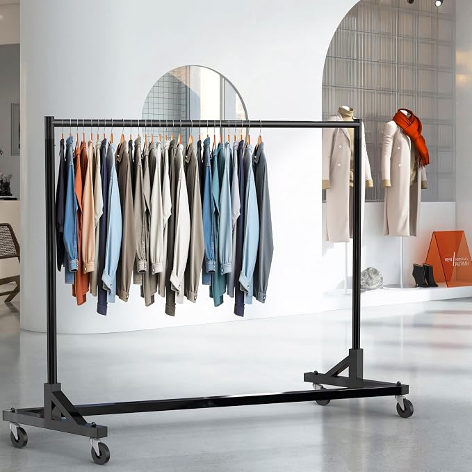 Simple Houseware Industrial Grade Z-Base Garment Rack, 500lb Load - Image 4