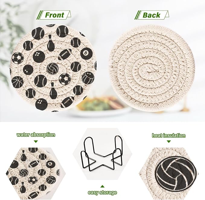 Black Ball Sports Coasters Set of 6 - Image 4