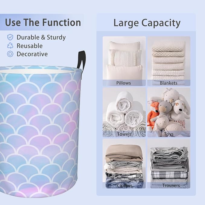 Laundry Basket, Dirty Clothes Basket, Foldable Waterproof Oxford Cloth Storage - Image 3