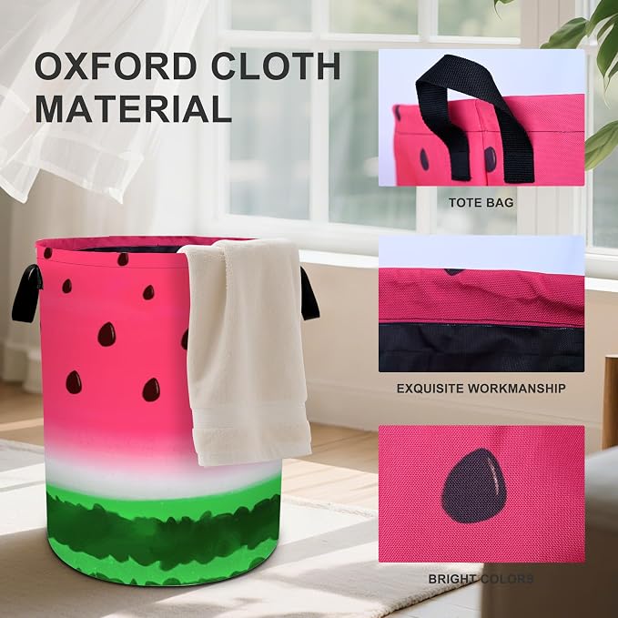Watermelon Laundry Basket Foldable Oxford Cloth Tote Bag Laundry Hamper Clothes - Image 2