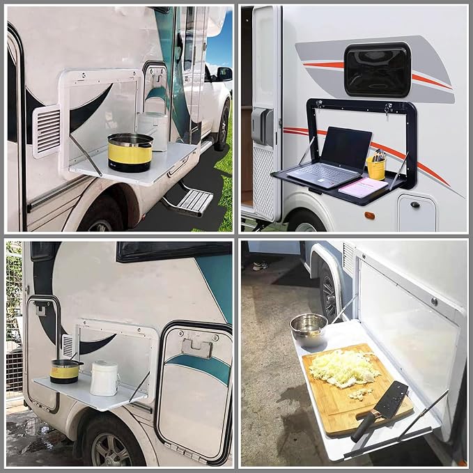Foldable Rv Tables, 31.5 x 17.7 inchs Campervan Outside Picnic Wall Mounted - Image 6