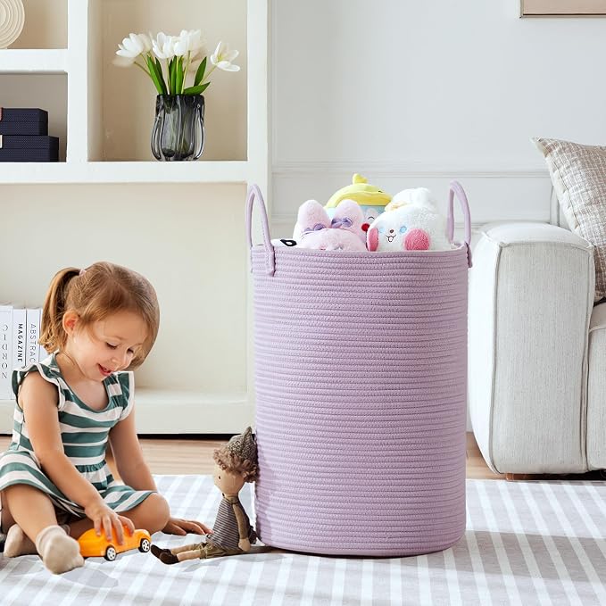 80L Extra Large Purple Hamper Laundry Basket - Image 2