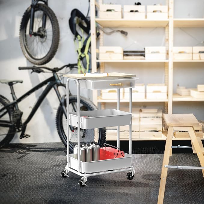 Simple Houseware 3-Tier Rolling Utility Cart - Image 6