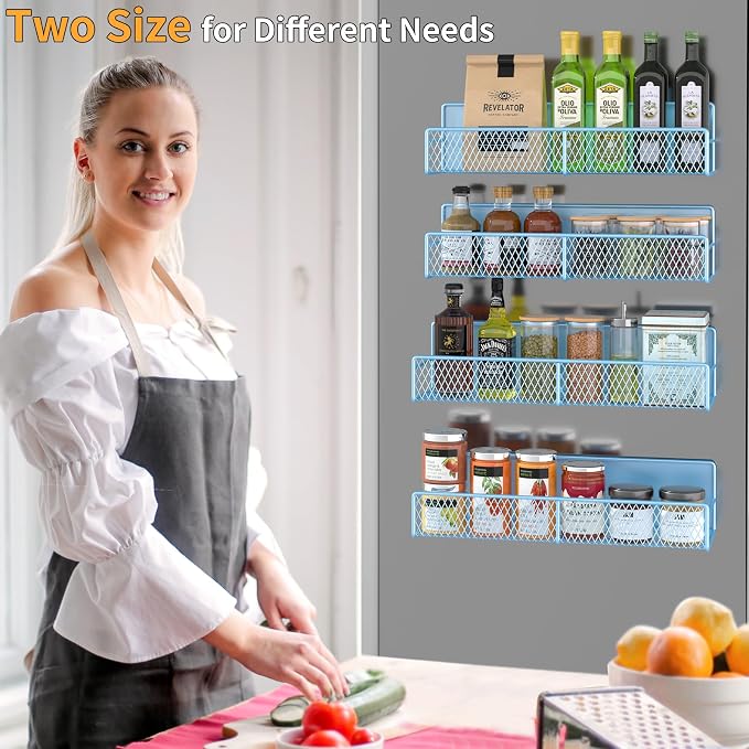 Magnetic Spice Rack for Refrigerator, 4 Pack 100% Metal Strong Magnet Fridge - Image 6