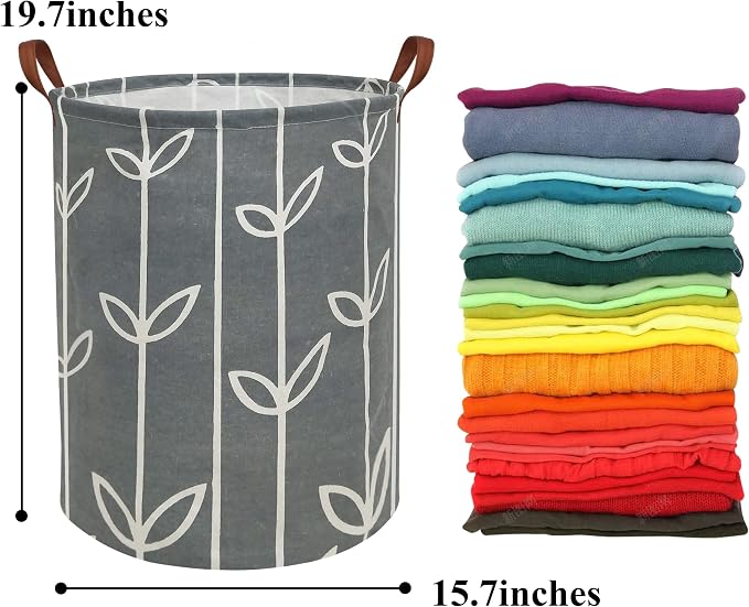 HIYAGON Large Storage Baskets, Waterproof Laundry Baskets, Collapsible Canvas - Image 7
