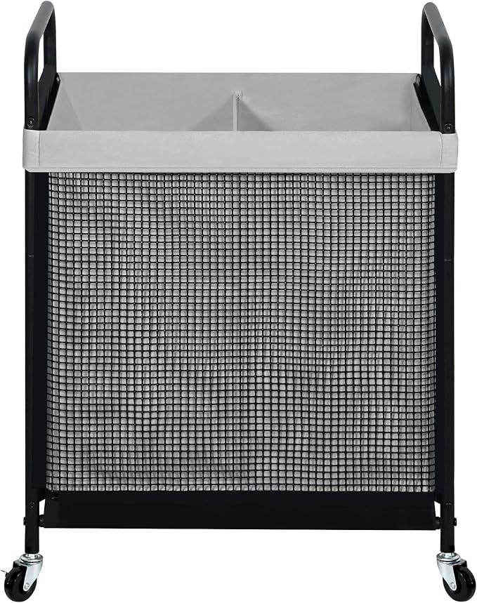 STO STO Laundry Hamper 2 Section, 100L Rolling Laundry Sorter Cart by STOSTO