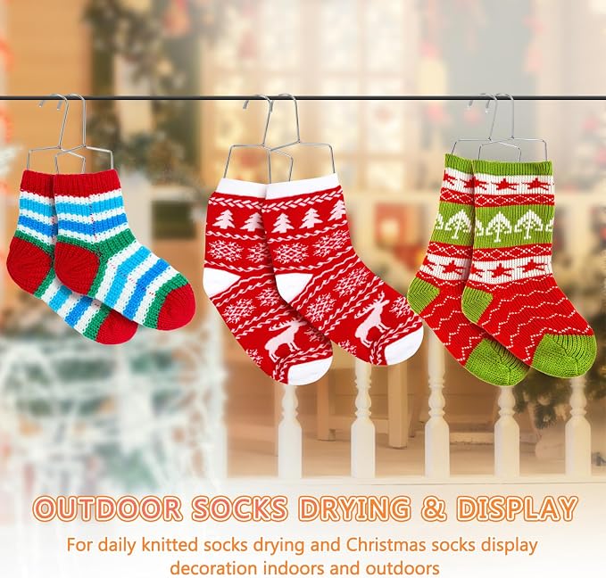6 Pairs of 8in/9in/10in Sock Blockers Stainless Steel Blockers Drying Hanger - Image 5